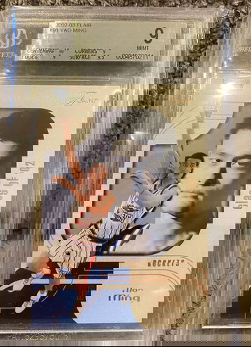 2003-04 Flair Yao Ming rookie card 91 BGS 9 /1750 10 sub