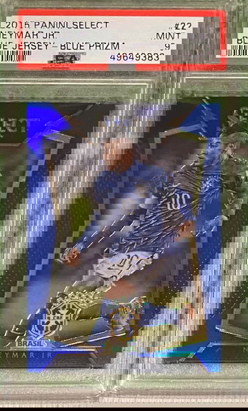 2015 Neymar Jr Select Blue Jersey Blue COLOR MATCH /299 PSA 9
