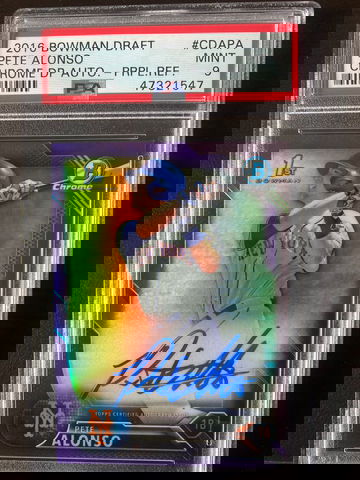 2016 Bowman Chrome Purple Refractor Pete Alonso RC Rookie AUTO /250 PSA 9