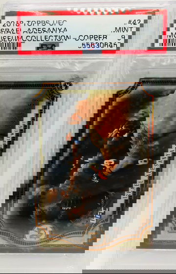 2018 UFC Topps Museum Collection Israel Adesanya RC Copper #128/159 PSA 9 Pop 6 & only 5 PSA 10