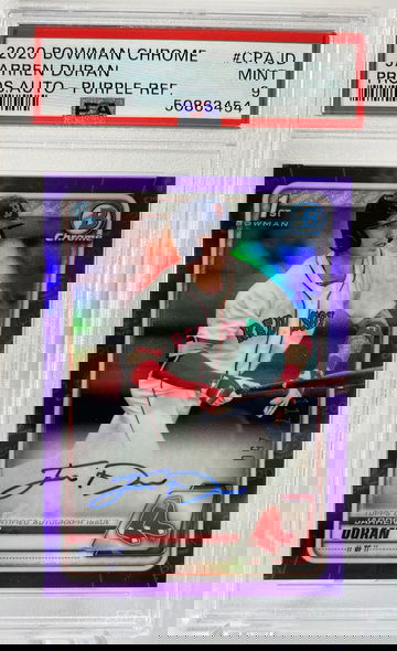 2020 Bowman Chrome Jarren Duran Purple Refractor Rookie Auto /250 PSA 9