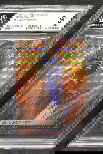 2017-18 Panini Spectra De’Aaron Fox Neon Orange rookie /5 BGS 9