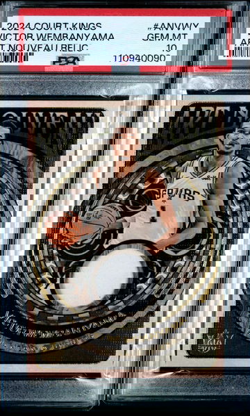 2024 Panini Court Kings Art Nouveau Relics Victor Wembanyama #ANVWY PSA 10