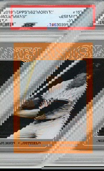 2019 TOPPS 582 MONTGOMERY SET 5 #15 WILLIE MAYS CARD GIANTS PSA 10 LOW POP RARE