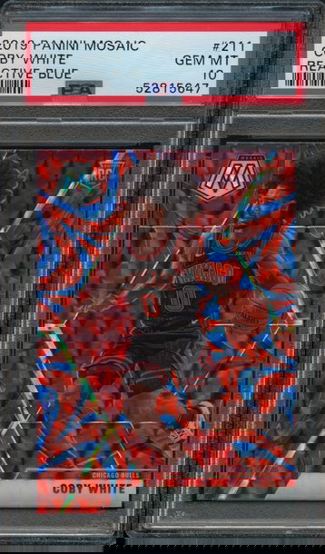 2019 Panini Mosaic Coby White Reactive Blue PSA 10