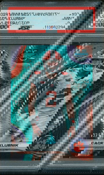 2024 Bowman Best University Aqua Refractor Cade Klubnik #93 /15 PSA 9