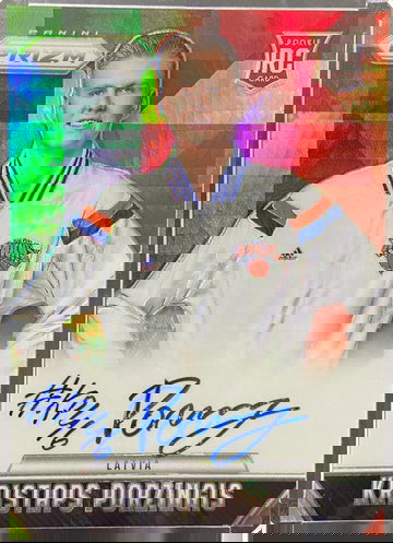 2015 Panini Prizm Rookie Signatures Kristaps Porzingis Hyper Prizm 06/10