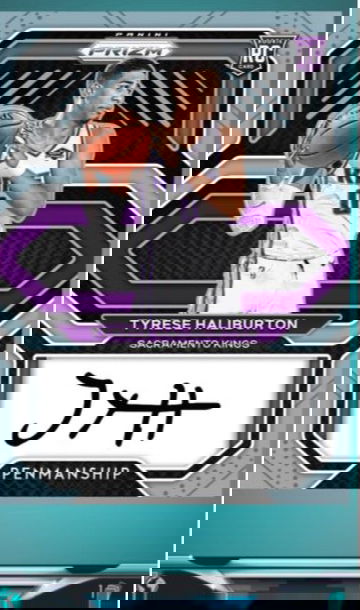 Panini Dunk 2020 Prizm Penmanship Tyrese Haliburton RC