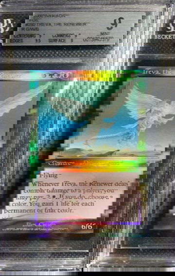 2000 MTG Magic The Gathering Invasion FOIL TREVA, THE RENEWER BGS 9+ Quad MINT