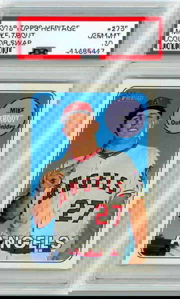 2018 Topps Heritage #275 Mike Trout Color Swap PSA 10 GEM MINT!