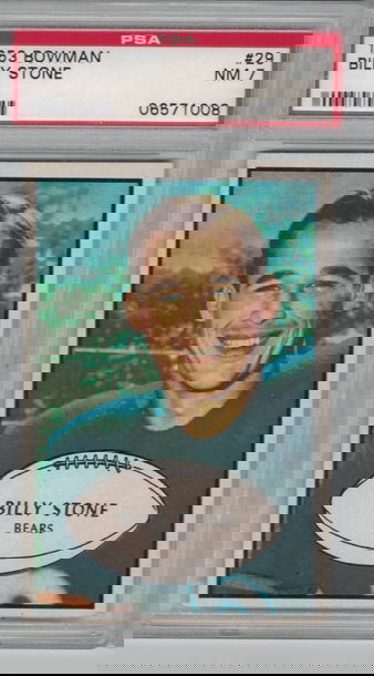 1953 Bowman Color FB #29 Billy Stone PSA 7 Nr Mt