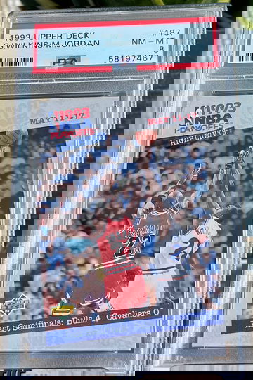 1993 1994 Upper Deck #187 Michael Jordan PSA 8 NM-MT Gerald Wilkins Playoffs 🐐