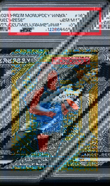  ANGEL REESE 2024 Prizm Monopoly #16 Gold Millionaire Shimmer Rookie /500 PSA 10 Gem Mint