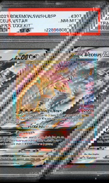 2023 Pokemon SWSH Black Star Promo Trainer's Toolkit Arceus VSTAR #SWSH307 PSA 8