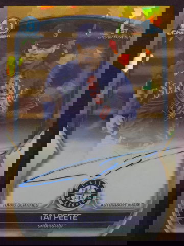 2023 Topps Bowman Draft Sapphire Tai Peete 1st Gold Autograph 01/50