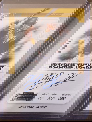 Ke'Bryan Hays on card RC AUTO. 2021 Panini Contenders Rookie Ticket #140