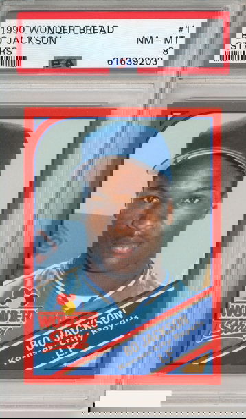 1990 WONDER BREAD STARS BO JACKSON #1 STARS KANSAS CITY ROYALS PSA 8 NM-MT