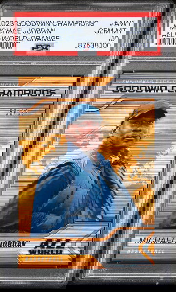 2023 Upper Deck UD Goodwin Champions All World Orange #/d 58/99 AW-1 Michael Jordan PSA 10 Gem Mint