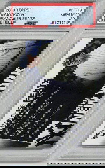 2019 TOPPS FRANCHISE FEATS BABE RUTH CARD NEW YORK YANKEES PSA 10 LOW POP