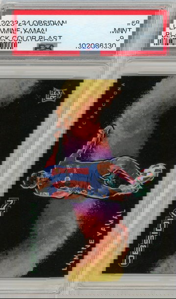 2023-2024 Panini Obsidian Black Color Blast #8 Lamine Yamal RC PSA 9