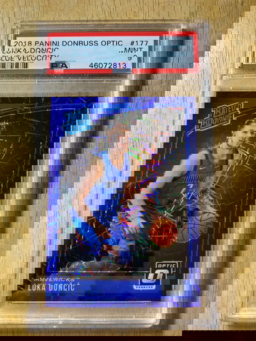 2018-19 DONRUSS OPTIC LUKA DONCIC BLUE VELOCITY RETAIL ONLY RC PSA 9 #177