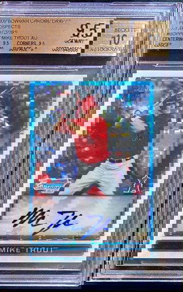 2009 Bowman Chrome XFractors Auto Mike Trout BGS 9.5/10 RC Rookie 117/225 BDPP89