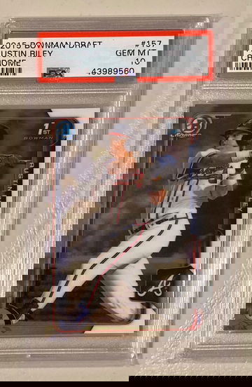 2015 Bowman Draft Chrome #157  1st Austin Riley PSA 10