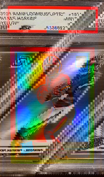 2019 Panini Donruss Optic Dwayne Haskins Red/Yellow PSA 9 Mint