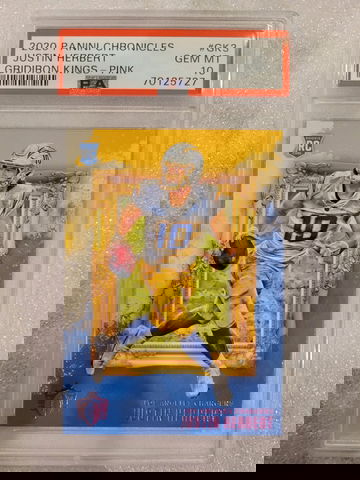 Justin Herbert Gridiron Kings Pink Rookie PSA 10