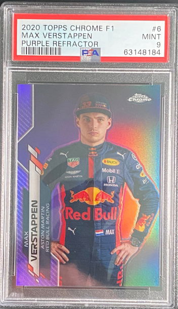 2020 Max Verstappen Topps Chrome Formula 1 F1 Purple Refractor /399 PSA 9
