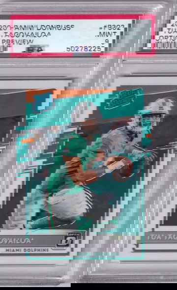 2020 Panini Donruss Tua Tagovailoa Optic Preview Fanatics Exclusive RC PSA 9