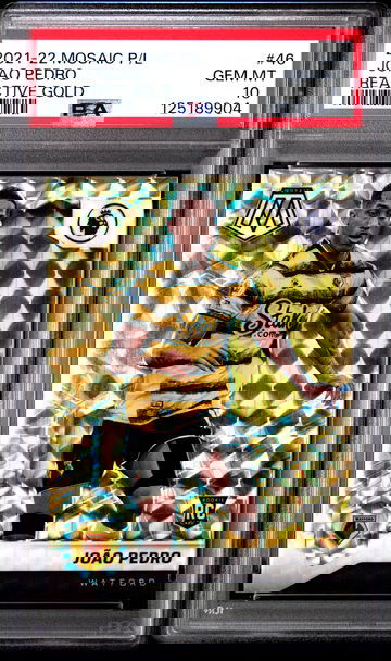 2021 PANINI MOSAIC PREMIER LEAGUE JOAO PEDRO REACTIVE GOLD #46 RC PSA 10