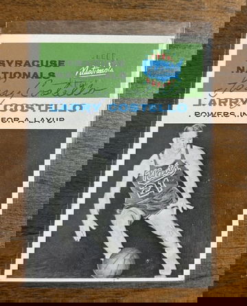 1961-62 Fleer #48 Larry Costello In Action (IA) HOF - Signed / Auto - True Ghost