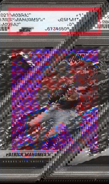 2021 Mosaic Patrick Mahomes Pink Mosaic 02/11 PSA 10 Pop 1 