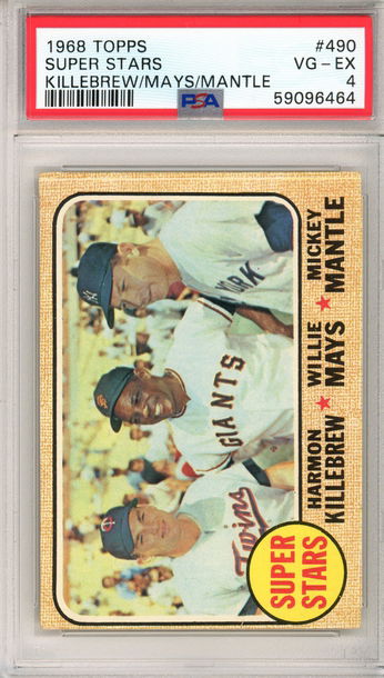1968 TOPPS SUPER STARS MICKEY MANTLE WILLIE MAYS KILLEBREW PSA 4