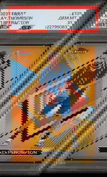2023 Topps Finest Gold Refractor Klay Thompson #219 /8 PSA 10