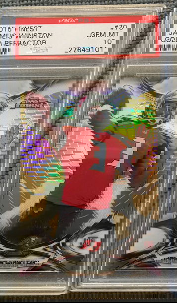 2015 Finest #70 Gold Refractor Jameis Winiston PSA 10 (48/150) Rookie