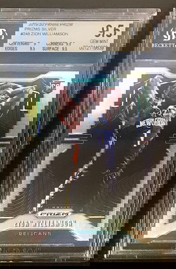 2019-20 Prizm Zion Williamson Silver Prizm BGS 9.5 Gem Mint