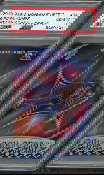 2019 Optic Lebron James Fantasy Stars Purple PSA 10