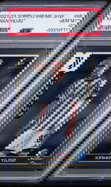 2022-23 TOPPS CHROME JUVENTUS TEAM SET KENAN YILDIZ #66 RC ROOKIE PSA 10