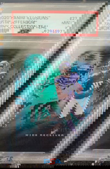 2020 Panini Illusions Justin Jefferson Trophy Collection Teal PSA 9