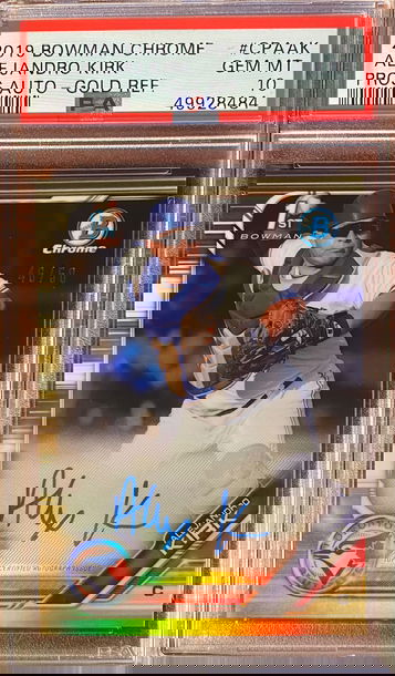 2019 Bowman Chrome CPAAK Alejandro Kirk TRUE GOLD refractor auto 46/50 GEM MINT PRISTINE Pop 4