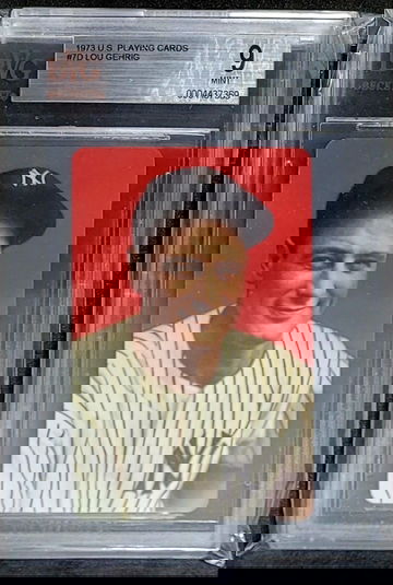 1973 US PLAYING CARDS LOU GEHRIG #7D BVG 9 MINT BGS YANKEES HALL OF FAME RARE!