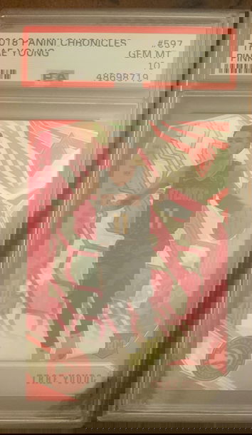 Trae Young 2018 Chronicles Phoenix PINK 54/75 PSA 10