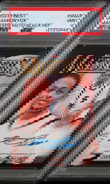 2023 Topps Finest Masters Autographs Black Refractor De'Aaron Fox #MADF /25 PSA 9