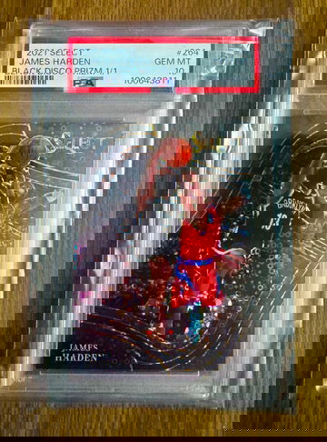 2021 Panini Select James Harden Black Disco Prizm 1/1 PSA 10 #264