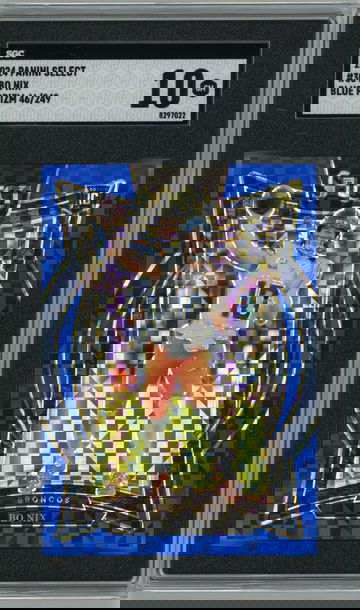 2024 Panini Select Concourse Bo Nix Blue Prizm /249 RC #30 SGC 10