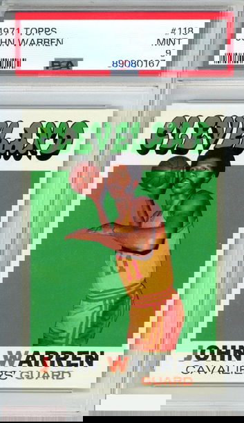 1971 TOPPS JOHN WARREN #118 CLEVELAND CAVALIERS PSA 9 MINT