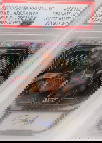 2021 UFC Panini Prizm Israel Adesanya Premium Box Set Scope Auto #7/11 PSA 10 Pop 1
