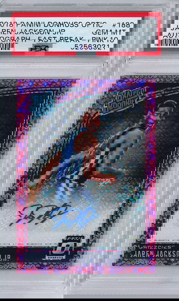 2018 Panini Donruss Optic #188 Jaren Jackson Jr Fast Break Pink Auto 7/20 PSA 10